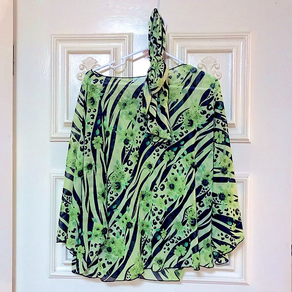 💚Light & Breezy Sheer Shall & Matching Long Scarf - Picture 2 of 11